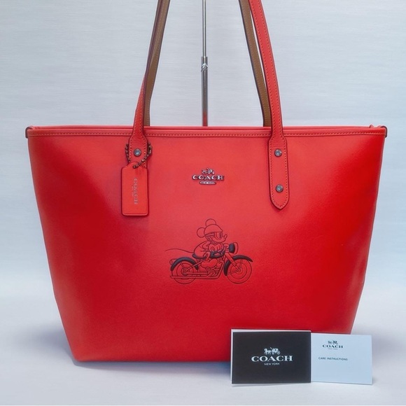 Coach Handbags - Coach x Disney Mickey Mouse City Zip Tote Red Leather Limited Edition F58957